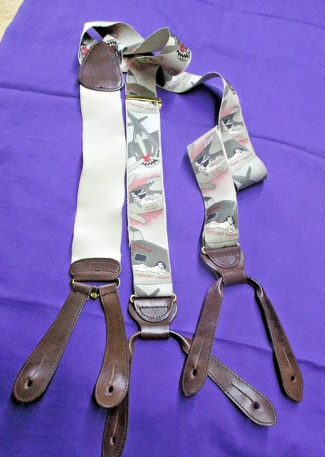 TRAFALGAR suspenders BRACES limited ed. WW II NOSE ART FREE SHIPPING DR-AQUA TRAFALGAR suspenders BRACES limited ed. WW II NOSE ART FREE SHIPPING DR-AQUA
