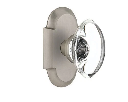 Nostalgic Warehouse Cottage Plate with Oval Clear Crystal Glass Door Knob