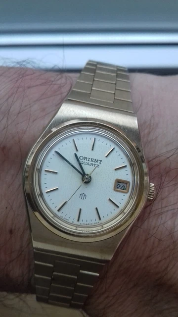 Rice Mill Reloj Orient Quartz Water Resist Dorado Venta Caliente