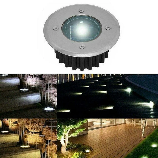 LED Solar Disk Lights Buried Light Outdoor Garden Under Ground Lamp ~us