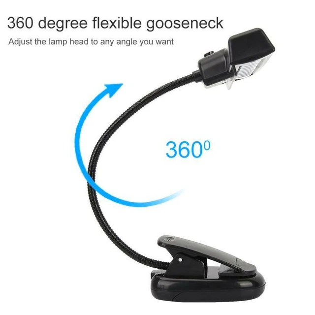 Flexible USB Clip-On Reading Lamp - Portable Music Stand Light