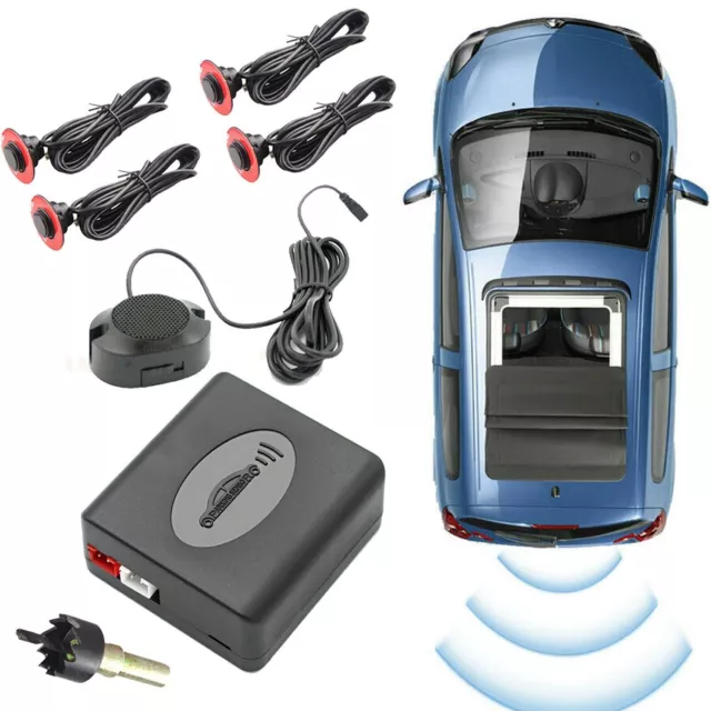 4x16mm Parking Sensors Car Reverse Backup Rear Radar Sound Buzzer Alarm Black