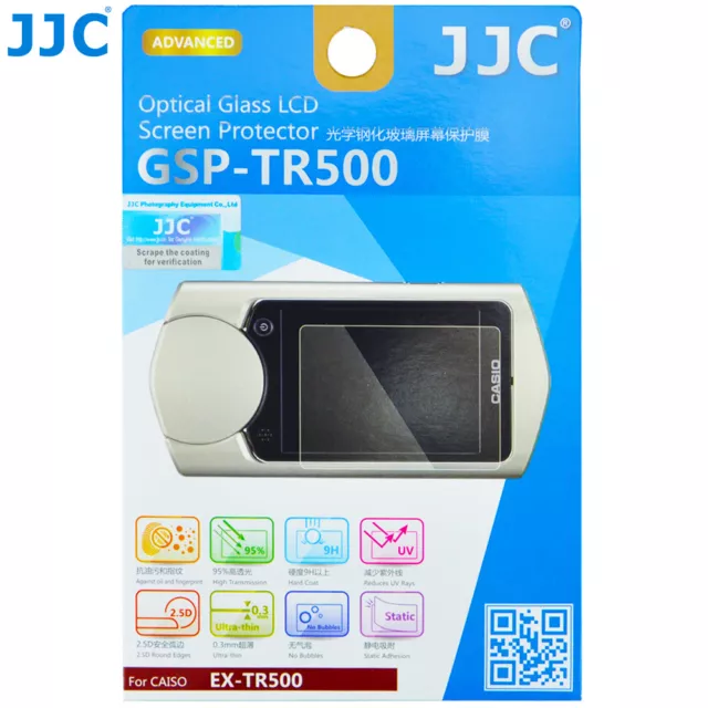 JJC 0.3mm 9H Optical Tempered Glass Screen Protector for CASIO EX-TR500 EX-TR550