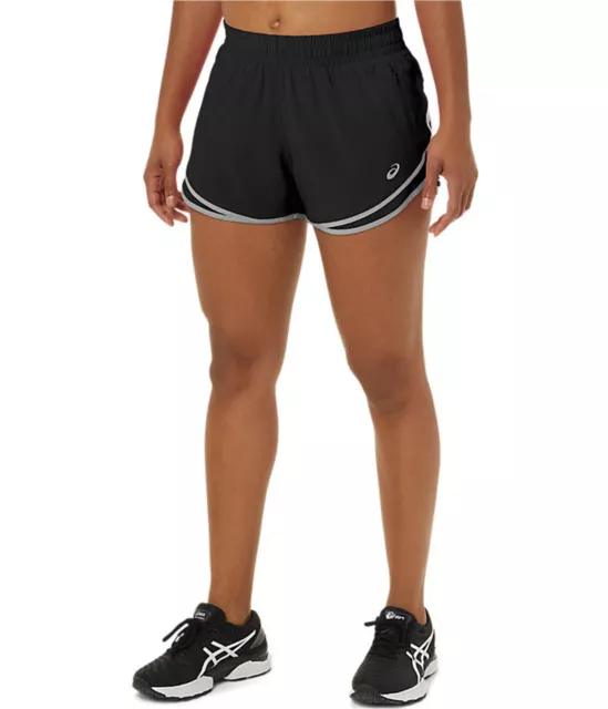 ASICS Womens PR Lyte 2.5in Run Athletic Sweat Shorts, Black, Medium