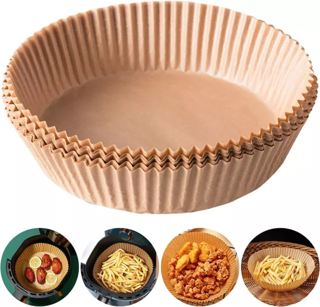 100 pz Friggitrice ad Aria Carta Monouso Fodera Antiaderente da Forno 16x4.5 cm