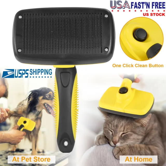 Pet Self Cleaning Brush Dog Cat Hair Remover Comb Pet Grooming Massage Brush