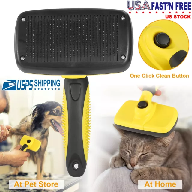 Pet Self Cleaning Brush Dog Cat Hair Remover Comb Pet Grooming Massage Brush