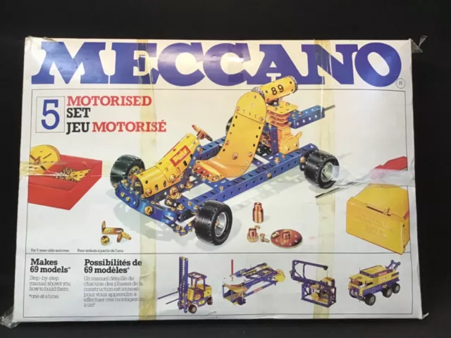 Vintage Meccano Set Motorised with instruction booklet 1970,s T3089