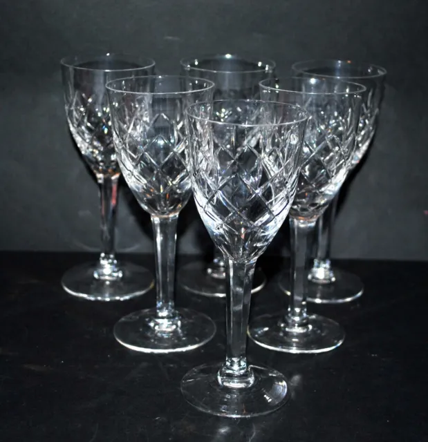 Cristallerie Lorraine Série de 6 verres à vin en cristal taillé Lemberg 15.5 cm 3