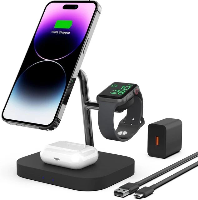 Anker 533 Magnetic Wireless Charger 3-in-1 Stand | Wireless Charging Station 20w Charger 533 Magnetic Wireless Charger 3 In 1 Stand Mpfce Anker 533 Magnetic Wireless Charger 3-in-1 Stand | Wireless Charging Station 20w Charger 533 Magnetic Wireless Charger 3 In 1 Stand Mpfce