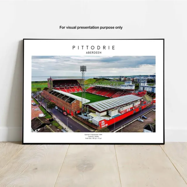 Pittodrie Stadium Poster Print | Aberdeen Stadium Print