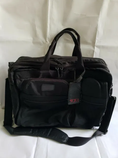TUMI Black Ballistic Nylon Briefcase Expandable Laptop Travel Carry On Bag