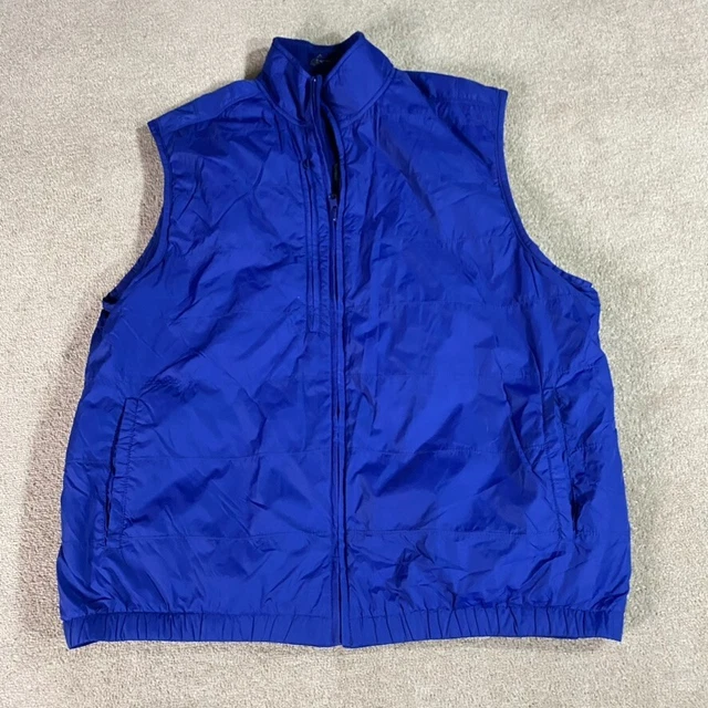 Greg Norman Jacket Mens Large L Blue Golf Vest Athletic Full Zip Warm Pockets