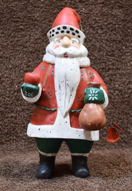 Santa Claus Holding Two Hearts Ornament Resin 8" Christmas Midwest Cannon Falls