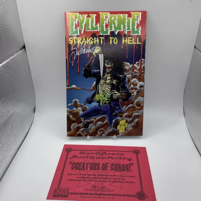 EVIL ERNIE Straight to Hell Revenge CHAOS EVIL Signed By Justiniano Comic High