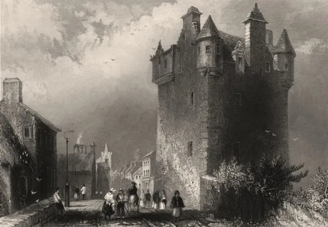 Castle of Maybole. Ayrshire. Scotland. BARTLETT c1840 old antique print