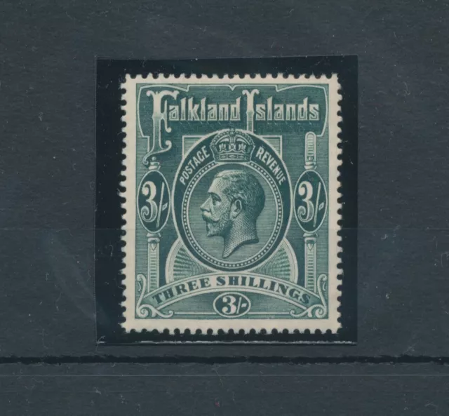 1912-20 Falkland Islands - STANLEY Gibbons N.66 - 3 Schilling Slate Green - MNH