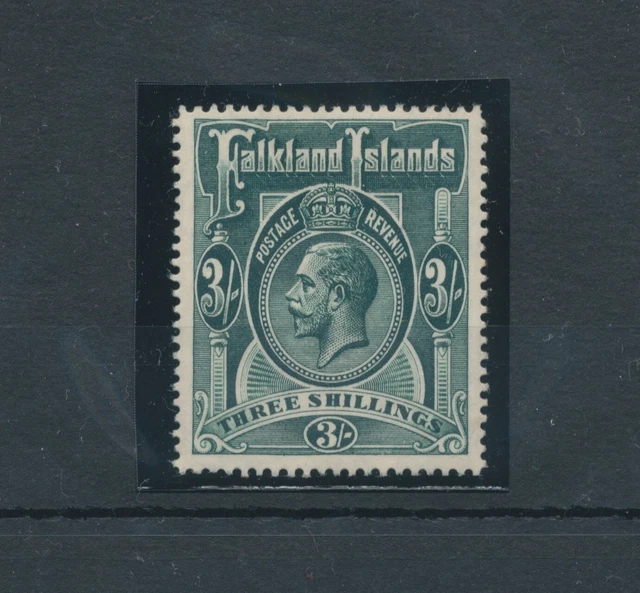 1912-20 Falkland Islands - STANLEY Gibbons N.66 - 3 Schilling Slate Green - MNH