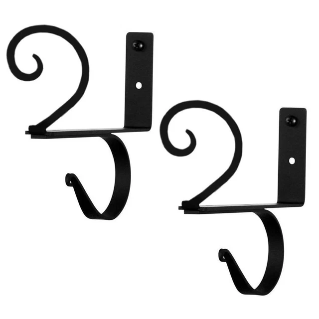 Wrought Iron Scroll - Curtain Shelf Brackets pair 7.5" Made in USA