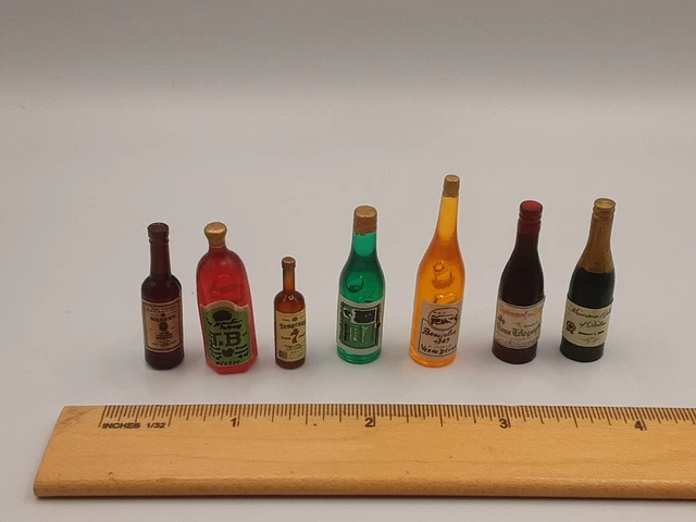 1:12 Scale Miniature Dollhouse Bar , Wine And Liquor  Bottles Mixed Lot #6