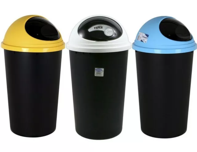 Cubo papelera Basura de Reciclaje reciclar de 25 Litros,tapa,Ø32cm,altura 59,5cm