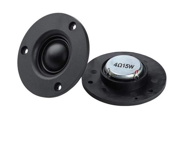 2 Pcs Tweeter Speaker Neodymium Magnet Dome Loudspeaker 4 Ohm 15W Rubber Parts