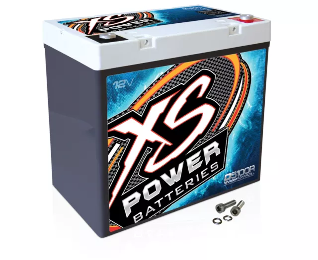 XS Power D5100R 3100 Amp AGM Power Cell Car Audio Battery + Terminal Hardware