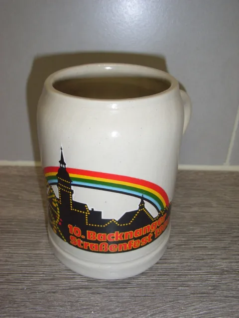 Backnanger Strassenfest Krug 1980 - 0,5 L - Steinzeug - Bierkrug 1976-1991 - Top