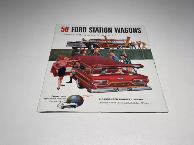 1957 Ford Cars 58 Ford Kombi ausklappbar Verkaufsbroschüre Poster