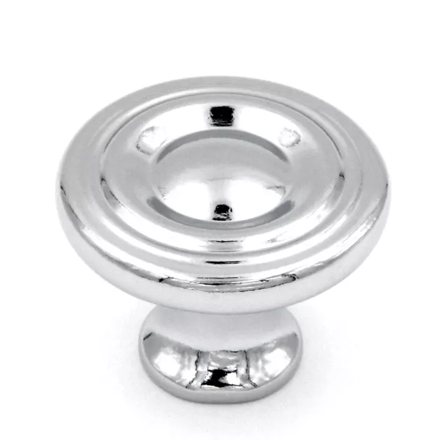 P14402-26 Polished Chrome 1 1/8" Round Disc Cabinet Knob Pull Hickory Eclipse