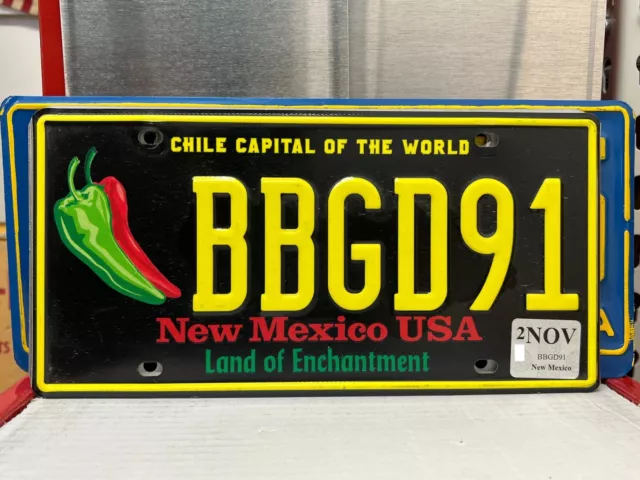 Chile Capital Of The World Land Of Enchantment New Mexico Usa License Plate