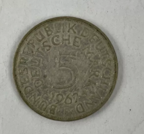 1967 -F Germany 5 Mark Silver Coin