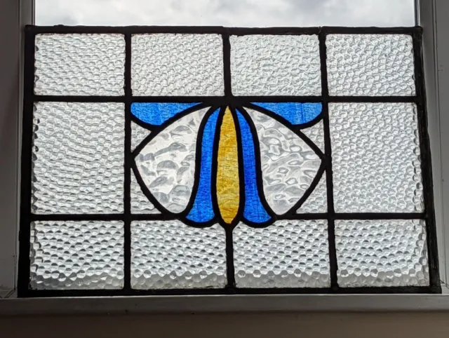 English Decorative Antique Stained Glass Panel