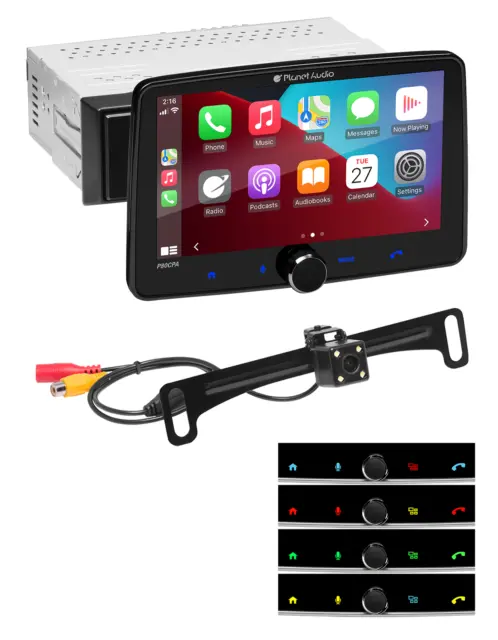 Planet Audio P80CPAC Single Din Car Stereo System, Apple CarPlay, Android Auto