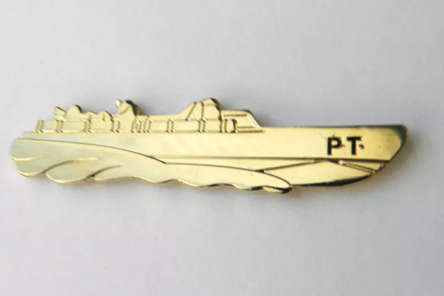 Us Navy Usn Pt Patrol Torpedo Boat Gold Colored Lapel Pin Badge 1.75 Inches