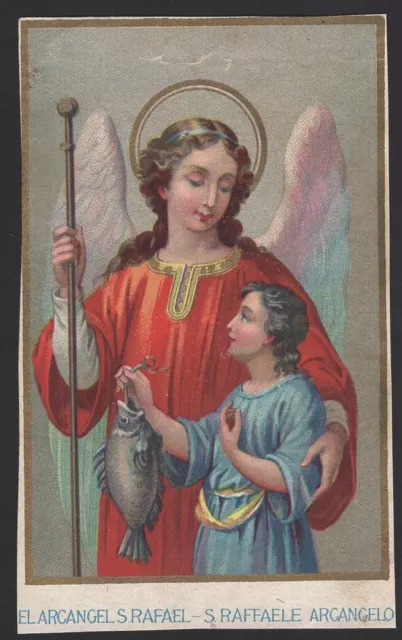 santino antico de San Rafael Arcangel image pieuse holy card estampa