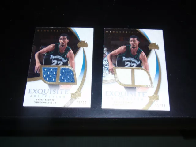 2008 Upper Deck Basketball-Corey Brewer Lot-2 Cards-Exquisite Collection-Nm !!!
