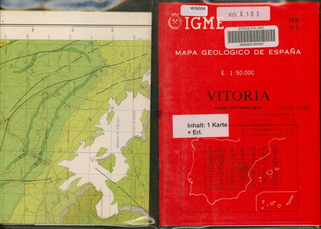 MAPA GEOLOGICO DE Espana. No. 112. Part 22-7. VITORIA. 1:50.000 (1 ...
