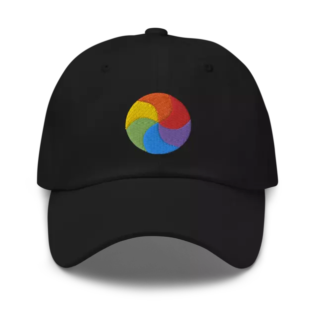 Apple Retro Spinning Wheel of Death Embroidered Dad Hat