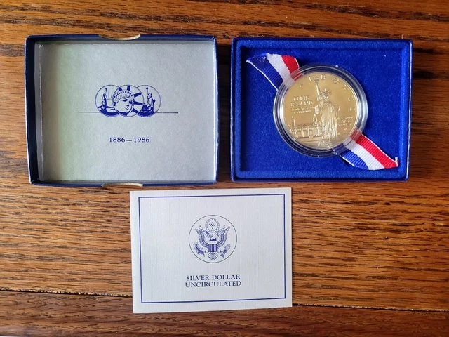 1986 liberty silver dollar Ellis island