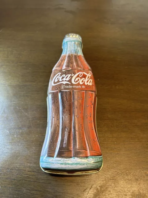 Coca Cola Bottle Shaped Tin Box 1996 great shape