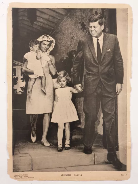 India Vintage 60's Print KENNEDY FAMILY 10in x 1