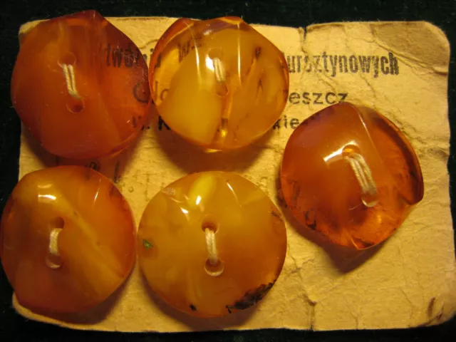 BOUTONS anciens AMBRE INCLUSION  BALTIC SEA AMBER BUTTERSCOTCH EGG YOLK BUTTONS