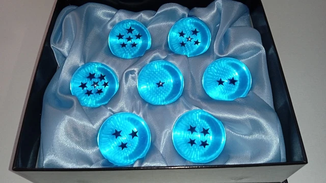 Boules De Cristal Dragon Ball Z - Set De 7 Étoiles Bleues - Occasion Comme Neuves