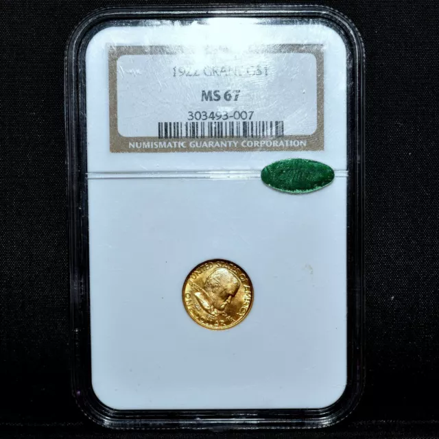 1922 Gold $1 Grant ✪ Ngc Ms-67 Cac ✪ No Star Commemorative Commem ◢Trusted◣