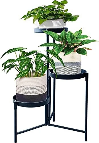 Plant Stand Indoor Outdoor - Metal Plant Stands for Plants Multiple - 3 Tier