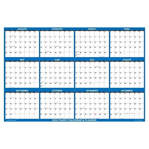 24& X 36& SwiftGlimpse 2024 Wall Calendar Erasable Large Wet & Dry