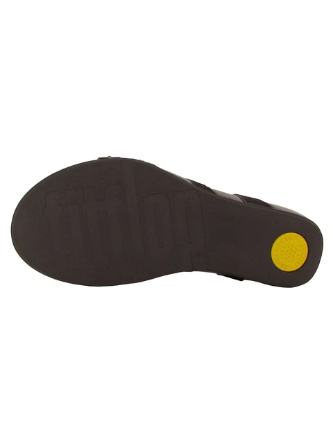 FitFlop Womens Lumy Criss Cross Suede With Studs Sandal Shoes, Black, US 9 2