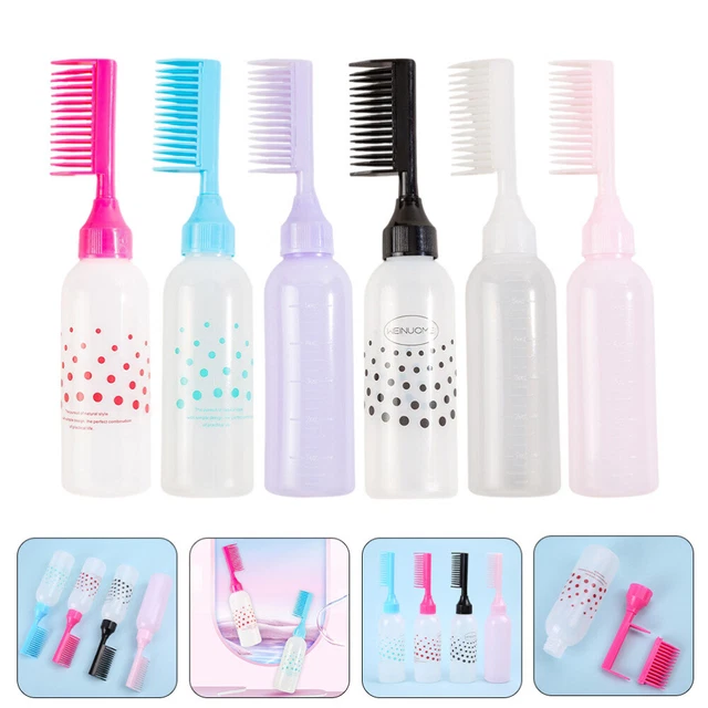 6 Pcs Spenderflasche Für Haaröl Root-Flasche Ölkamm-Applikator Wurzelkamm