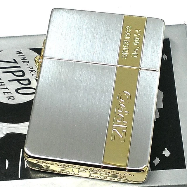 Zippo Oil Lighter 1935 Replica gold line Double-sided processing